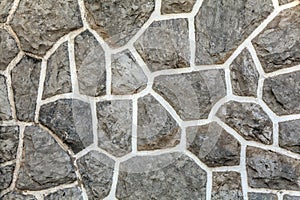 Old brown wall with stone masonry, background, texture