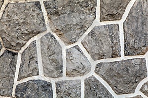 Old brown wall with stone masonry, background, texture