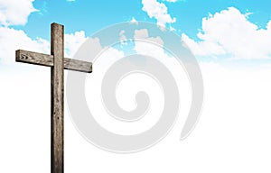 Old brown wooden cross