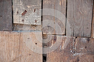 Old brown wooden fixed planks