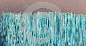 Old brush bristles close up