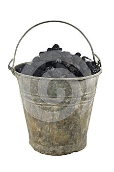 Old bucket with carbon