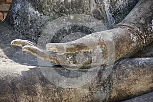 Old buddha hand sukhothai old city, world heritage