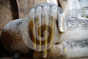 Old buddha hand, wat si chum, old city, sukhothai, world heritage