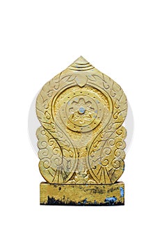 THE Old Buddhism Symbol sculpture on White