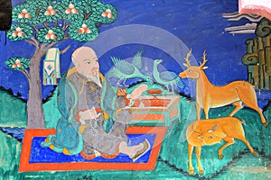 Old buddhist fresco