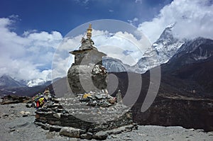 Old buddhist stupa in Himalayas mountains, Nepal