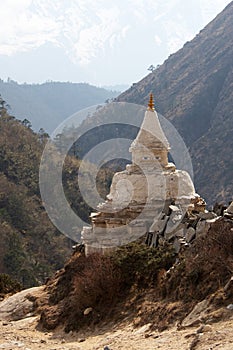 Old Buddhist stupa in Tibet, Everest trek, Himalayas, Nepal