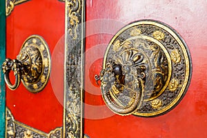 Old buddhist temple door