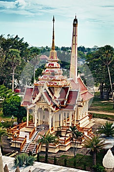 Old buddist crematory in Wat Chalong. Thailand.