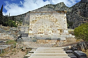 Old Building of Ancient Greek archaeological site of Delphi, Greece