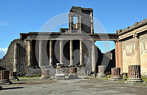 Old building architecture in the pompei city excavation italy