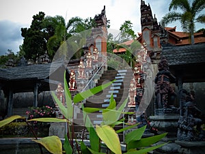 Old Building Architecture Stairs And Gate Entrance View Of Buddhist Monastery In Bali