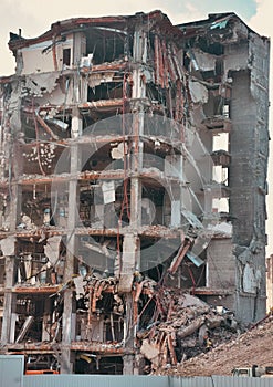 Old building being demolished to make room for new architecture