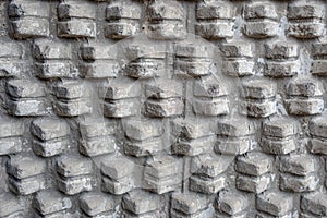 Old building brick wall, decorative mansory background.