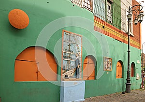 The Old Building on Caminito Alley of La Boca Neighborhood, a Popular Tourist Destination in Buenos Aires, Argentina