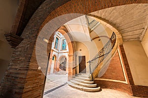 Old building courtyard in Montauban, France photo