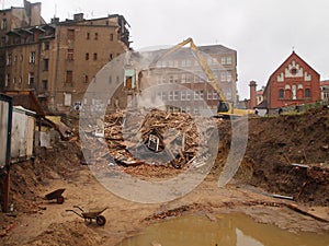 An old building demolition