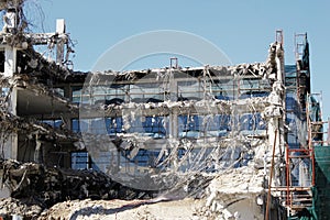 Old building demolition in Athens, Greece