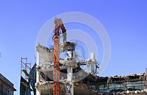 Old building demolition in Athens, Greece