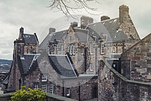 Old building of Edinburgh Castle Hospital inside Edinburgh Castle, popular tourist attraction of Edinburgh City, Scotland, UK