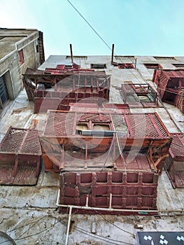 Old Building Ethnical Windows, Historical District, Jeddah, Saudi Arabia photo