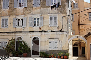 Old building facade Corfu town