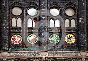 Old building facade in Lubeck, Germany