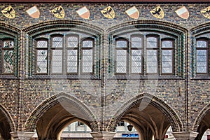 Old building facade in Lubeck, Germany