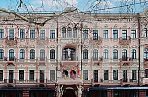 Old building facade in Odesa Ukraine