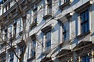 Old building facade on Prince Michael Street Kneza Mihaila or Knez Mihailova photo