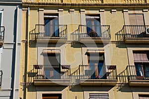 Old building facade in Rambla Nova