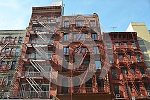 Old building with fire escape, NYC