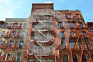 Old building with fire escape, NYC