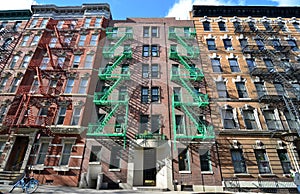 Old building with fire escape, NYC