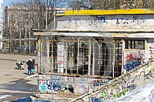 An old building and graffiti