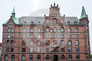 Old building in the Hafencity Warehouse district in Hamburg