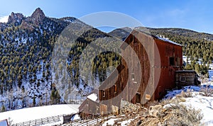 Old building from a historic mining operation in the Idaho mountains