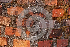 Old building material clay bricks patterns