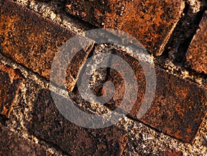 Old building material clay bricks patterns