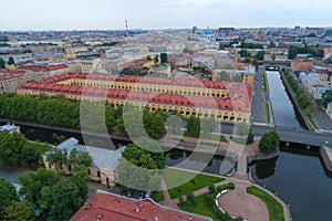 The old building of the Nikolsky Market 1789 aerial photography. Saint-Petersburg, R