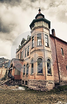 Old building in Ouray city, Colorado photo