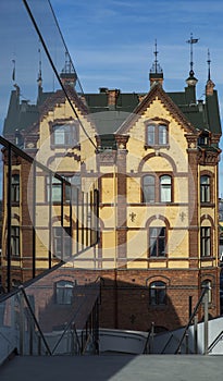 Old Building Reflected in Modern Windows