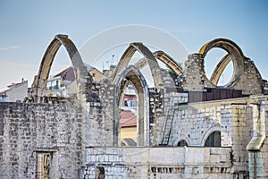 Old Building Remains in City of Lisbon in Portugal At Summertime