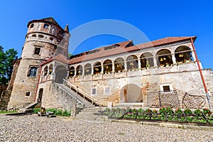Old building in the renovation process at Cris Bethlen Castle in Mures county, in Transylvania Transilvania region, Romania in