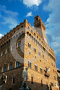 Old building and statue in florence