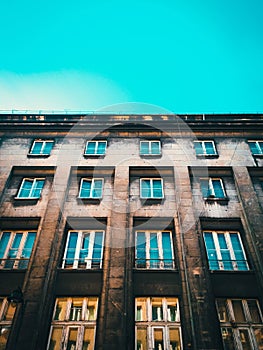 Old building on the street view