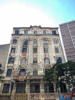 Old building tagged in Sao Paulo