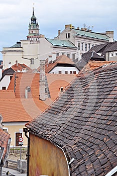 Old building and towert in Cesky Krumlov, Czech Republic