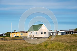 Old building in town of Grindavik in Iceland